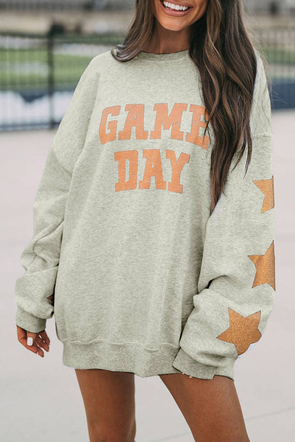 Game Day Star Crewneck Sweatshirt: Grapefruit Orange