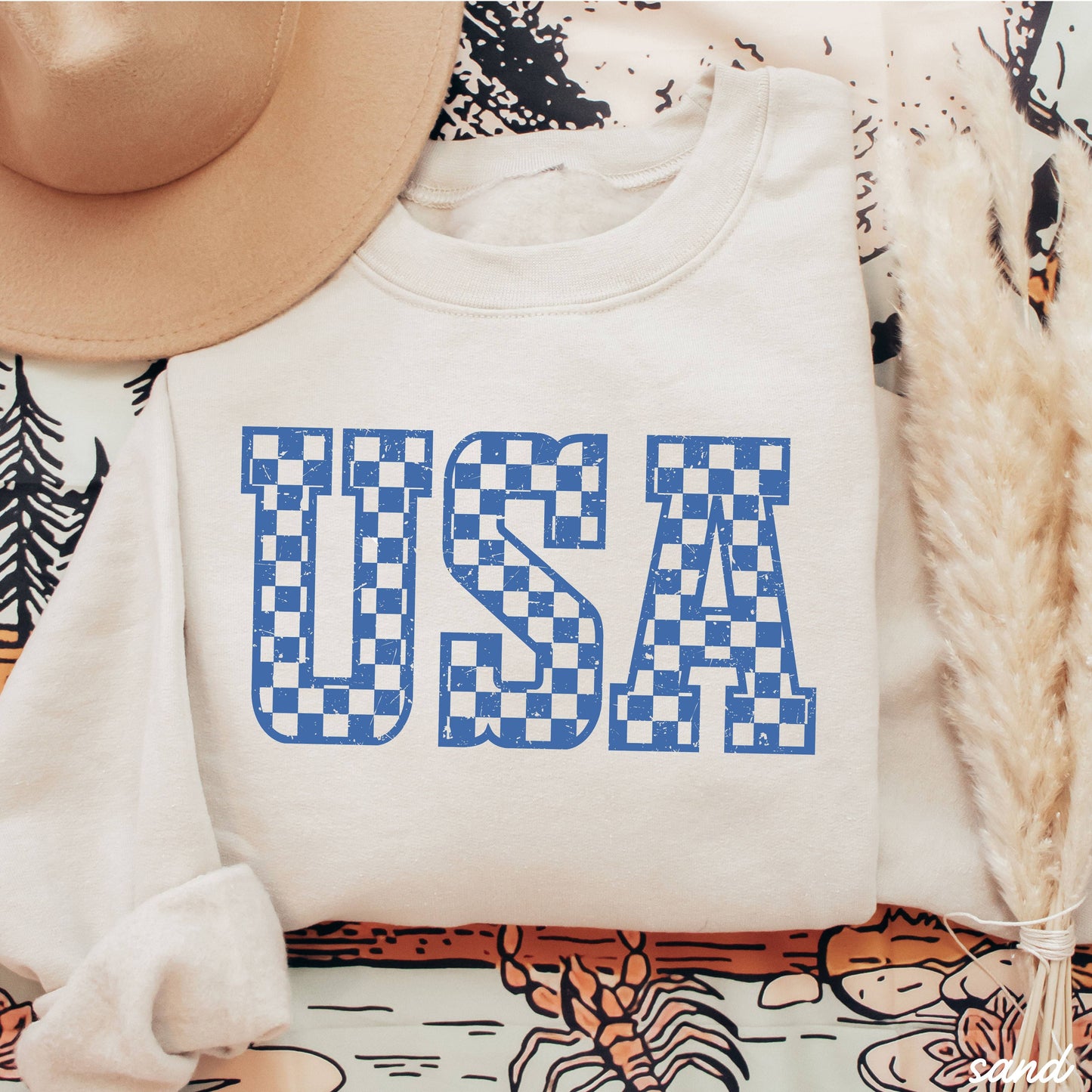 Checkered USA Sweatshirt