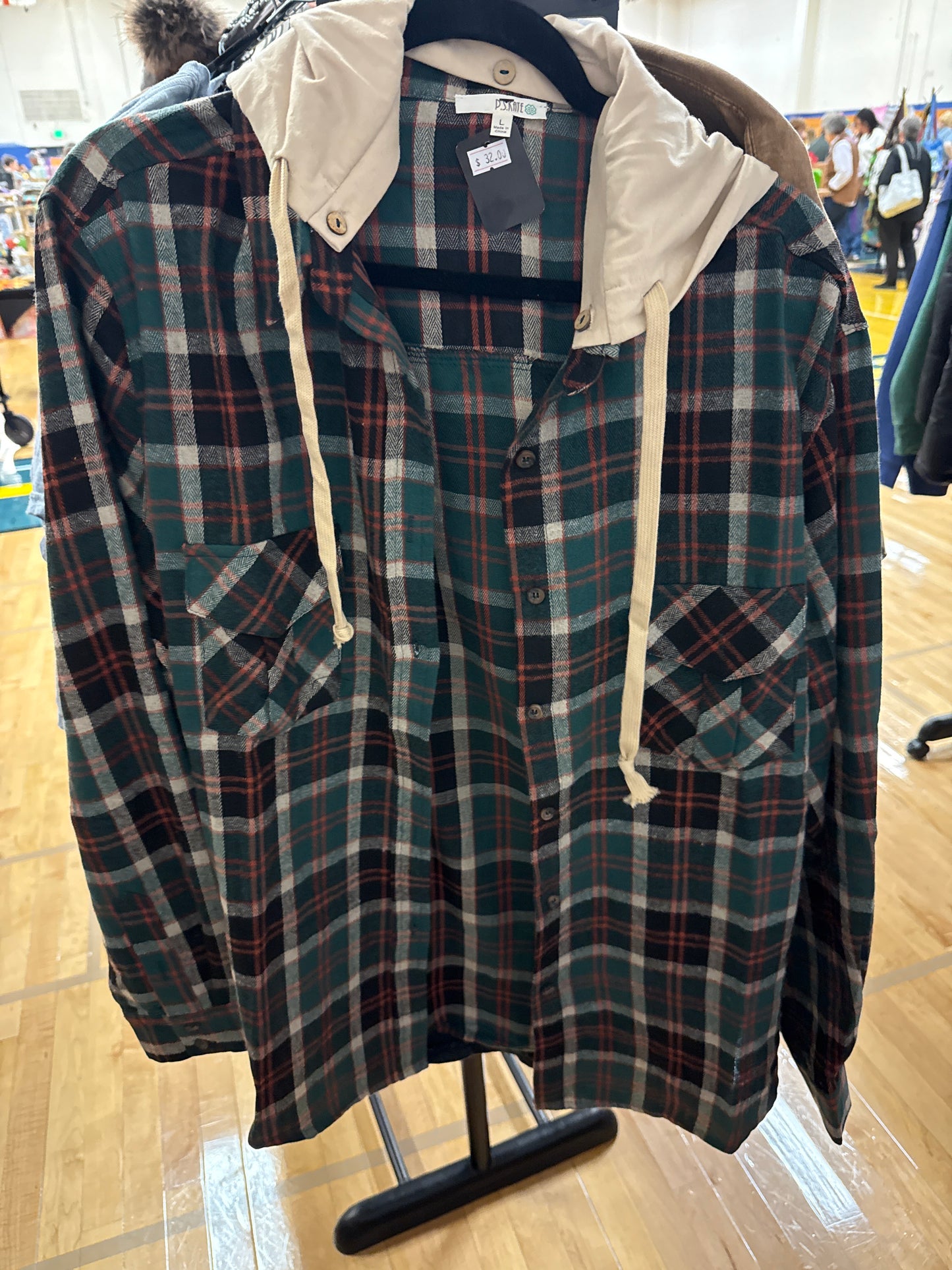 Plaid Hoodie Shacket