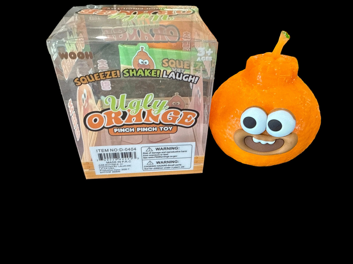 Ugly Orange Pinch Squishy Toy