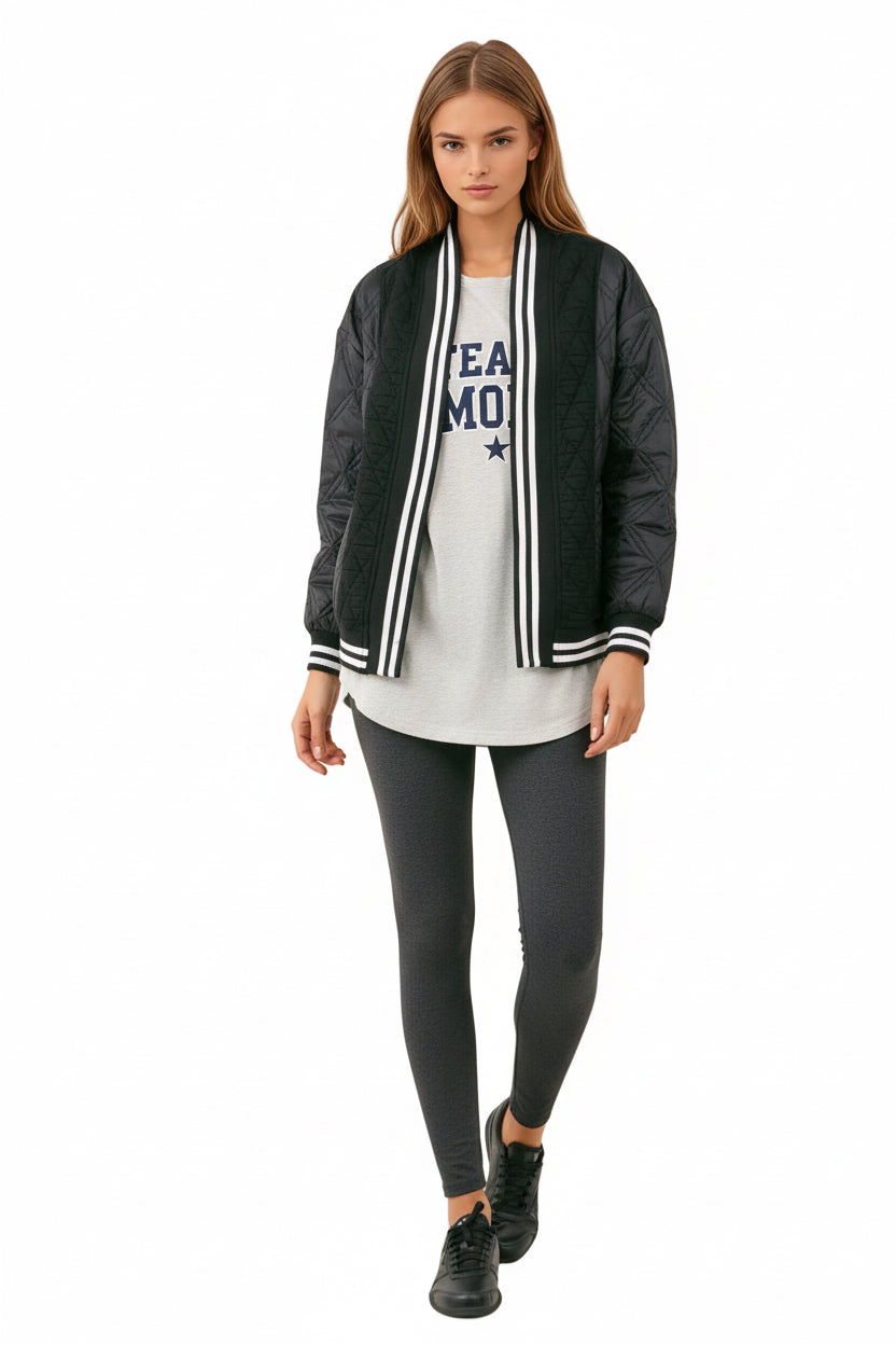 QUILTED OPEN CARDIGAN