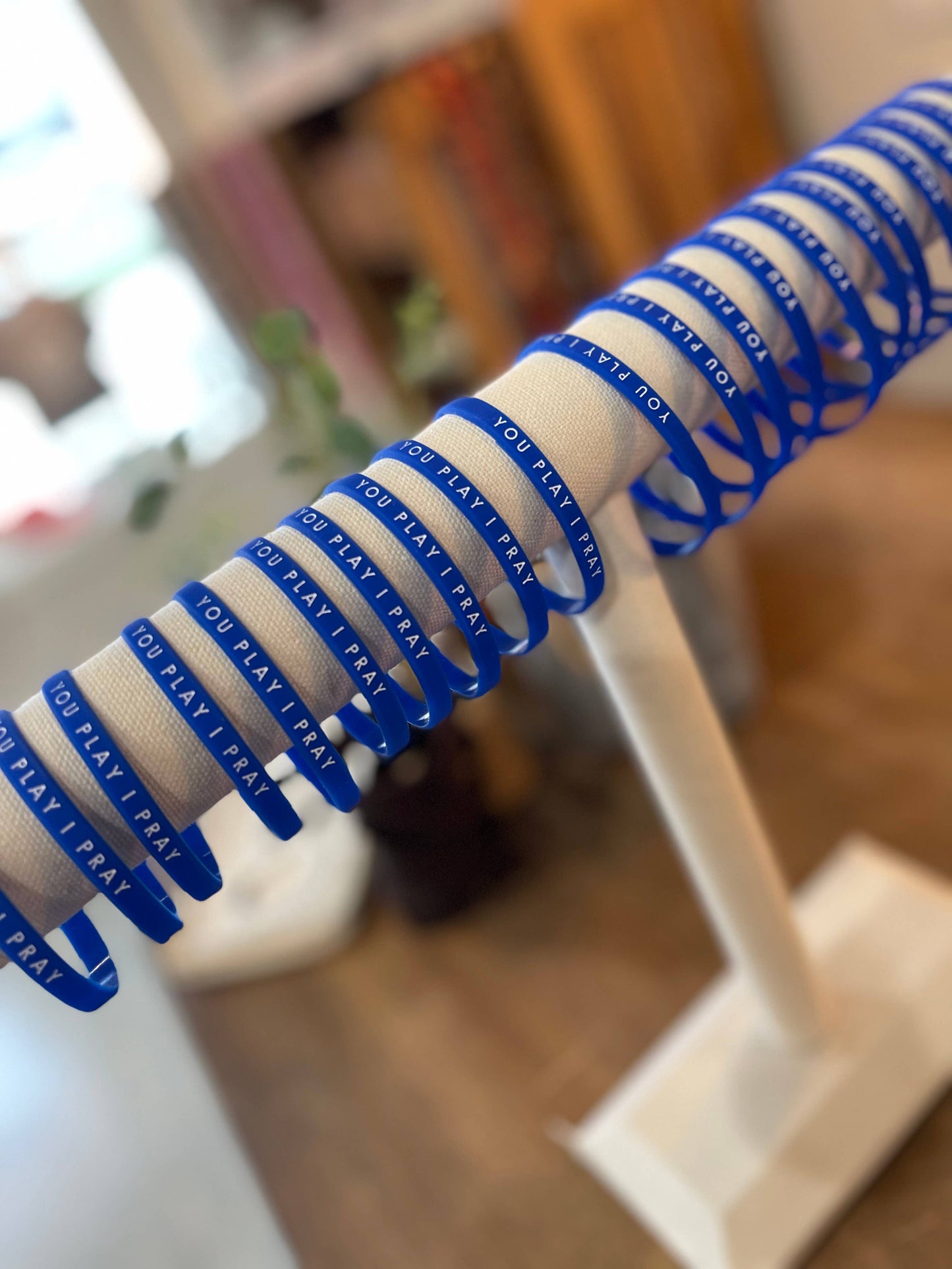 Team Spirit Bracelets | Christian Gameday Gift | Blue Adult