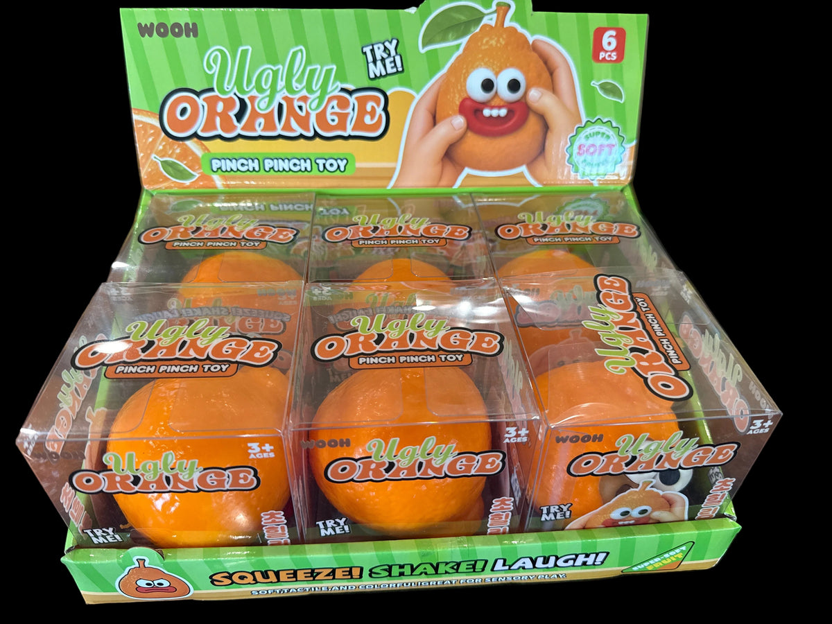 Ugly Orange Pinch Squishy Toy