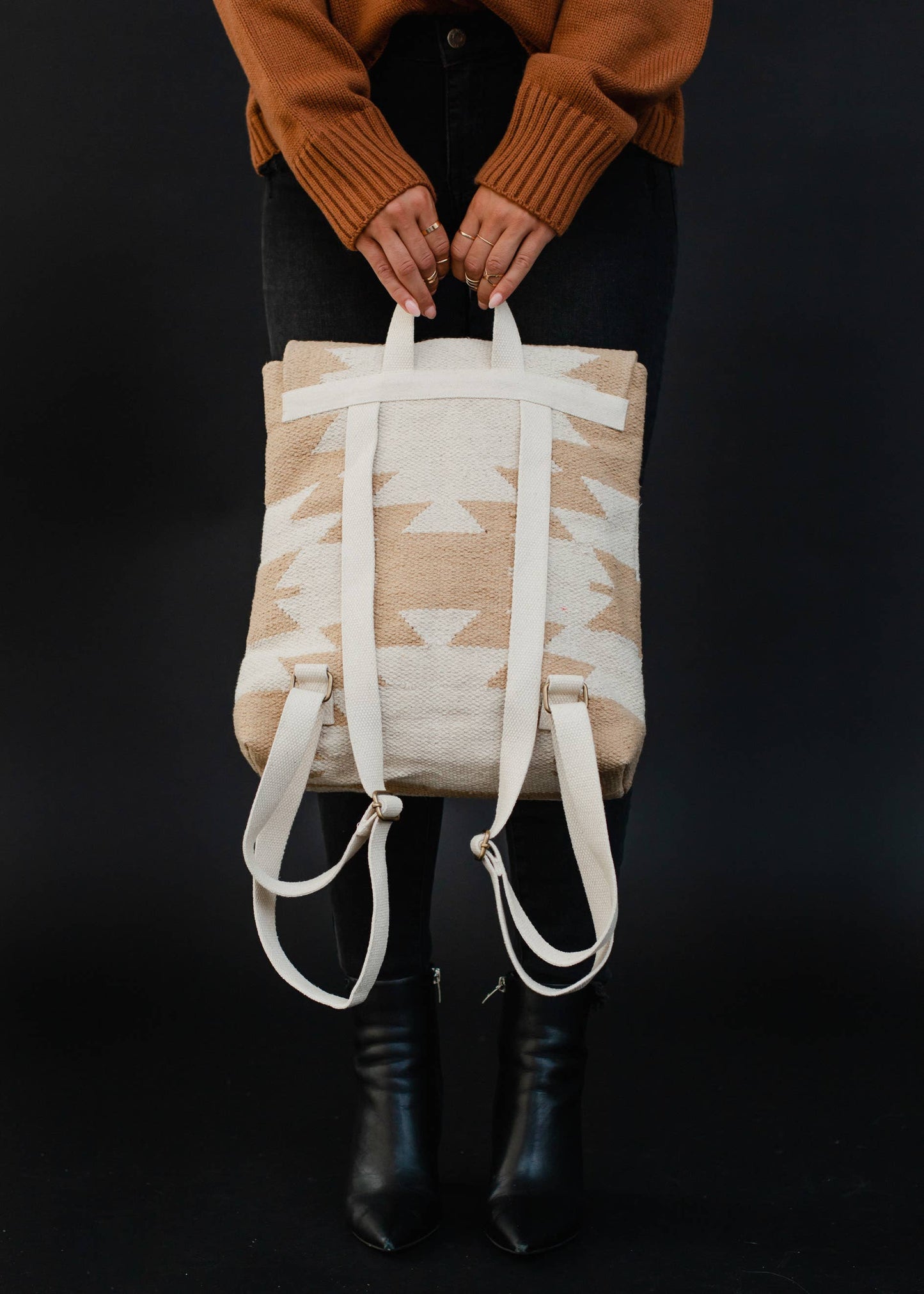 Tan & Cream Aztec Backpack