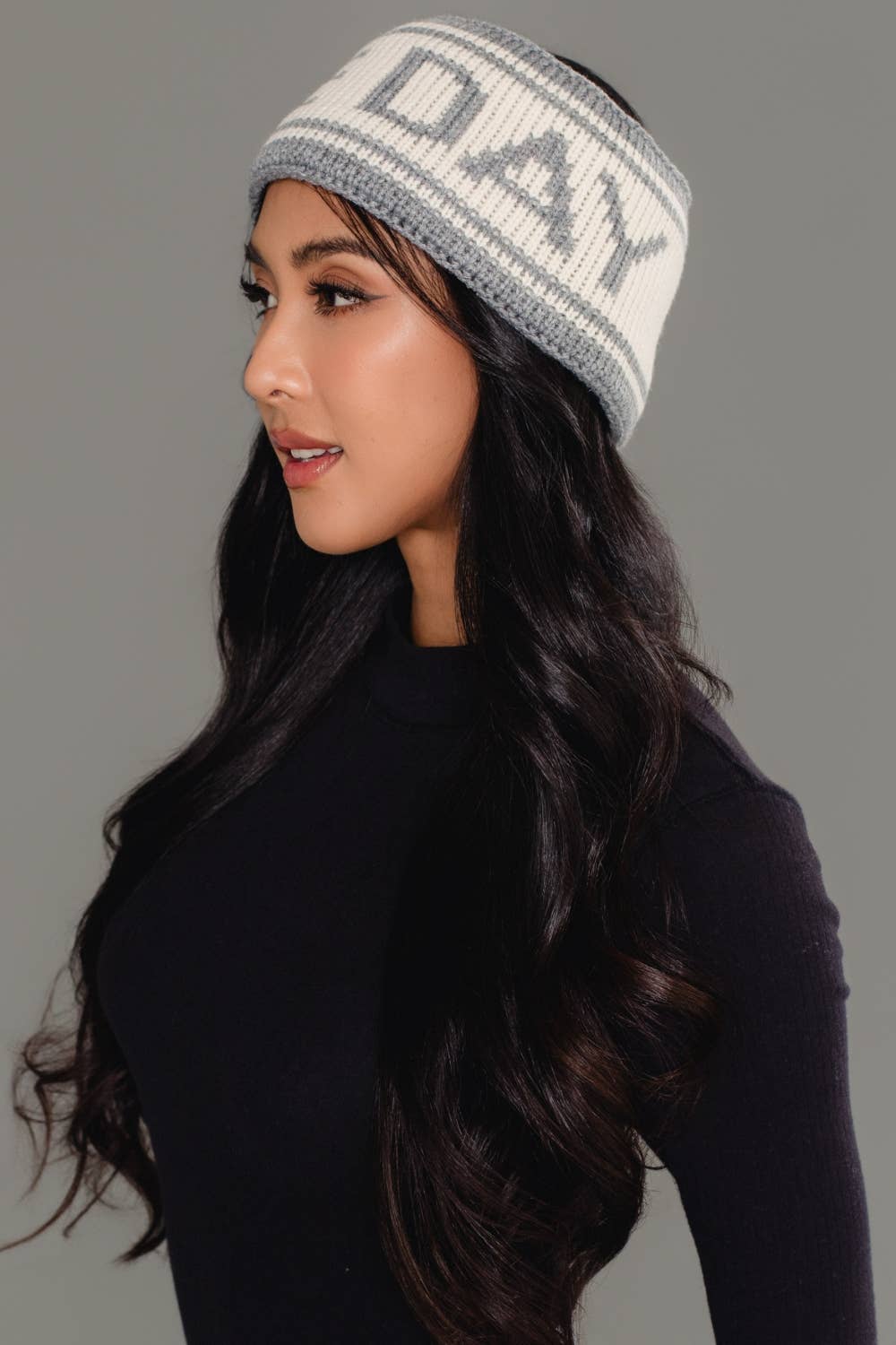 Gray & Beige Game Day Knit Headband