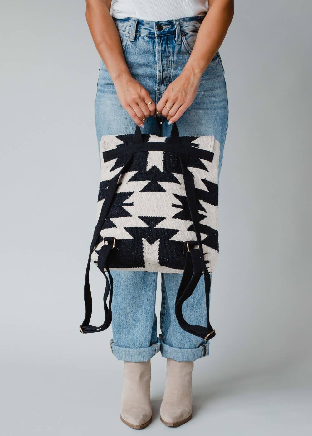 Cream & Black Aztec Backpack