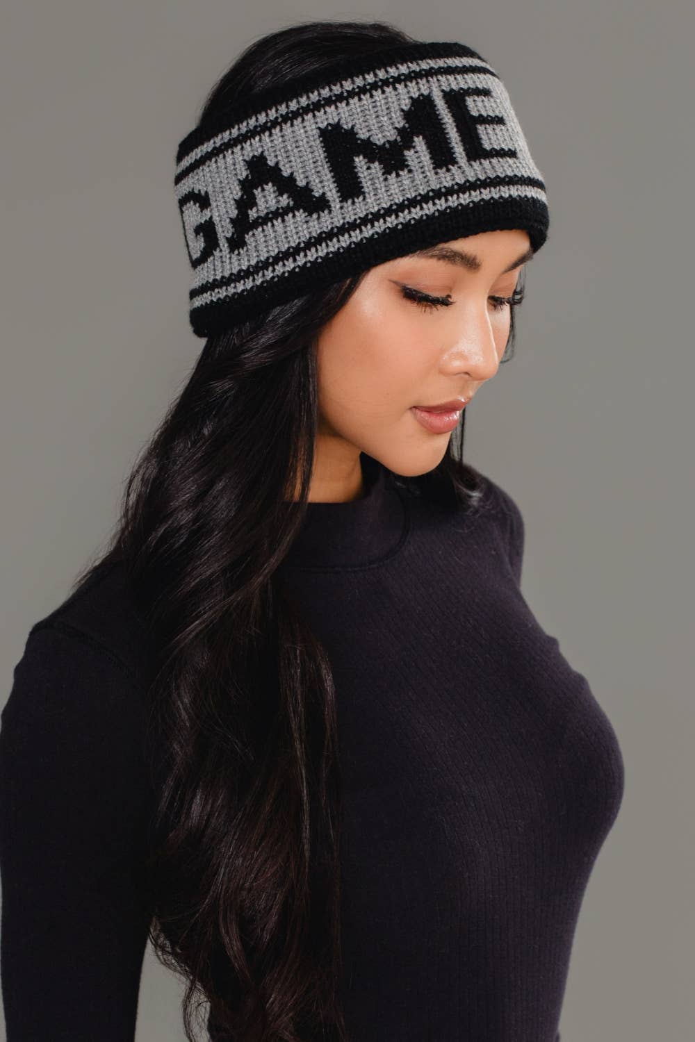 Black & Gray Game Day Knit Headband