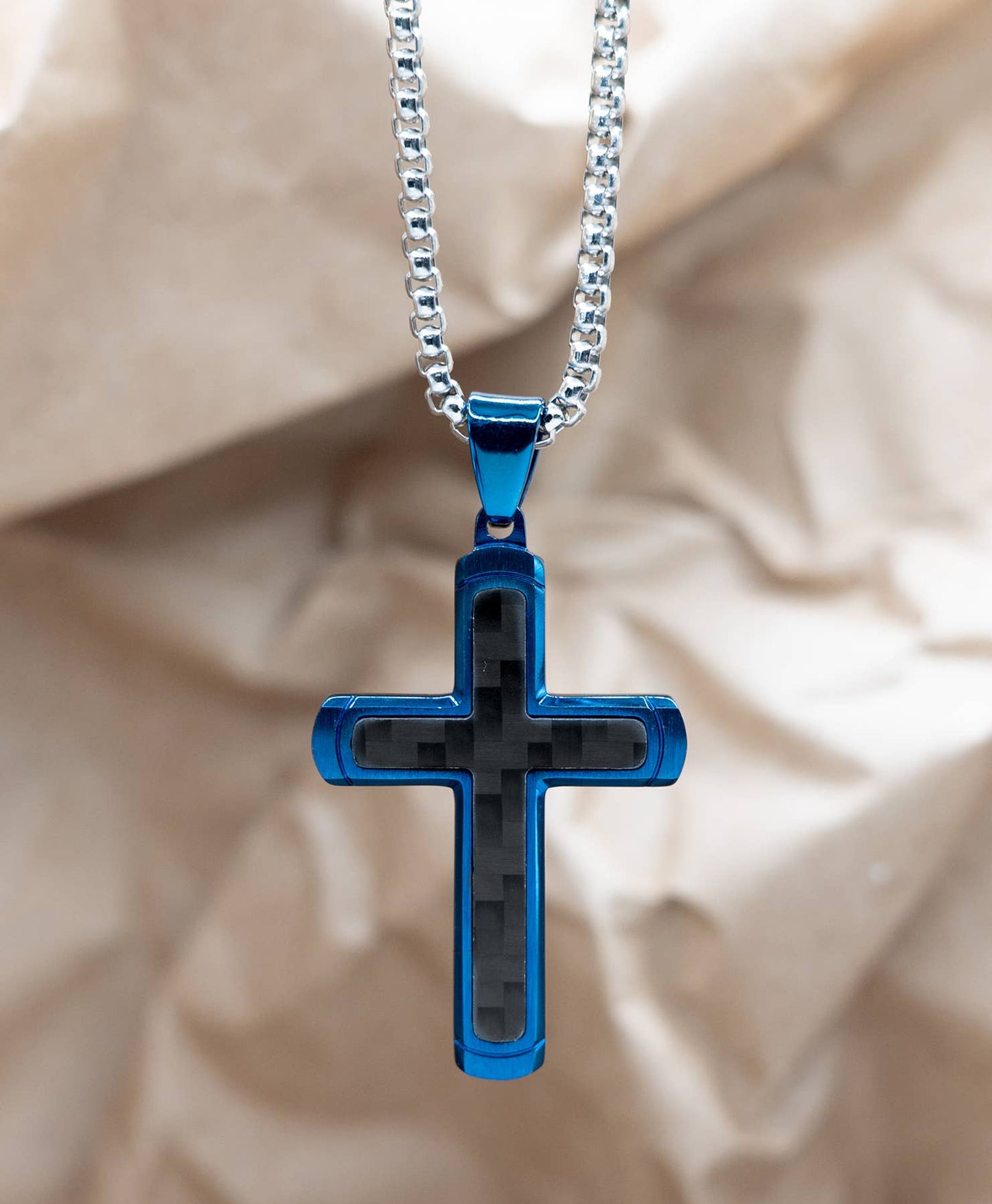 Blue/Black Cross Necklace