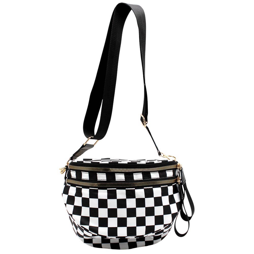 Checkered Pattern Crossbody Bag