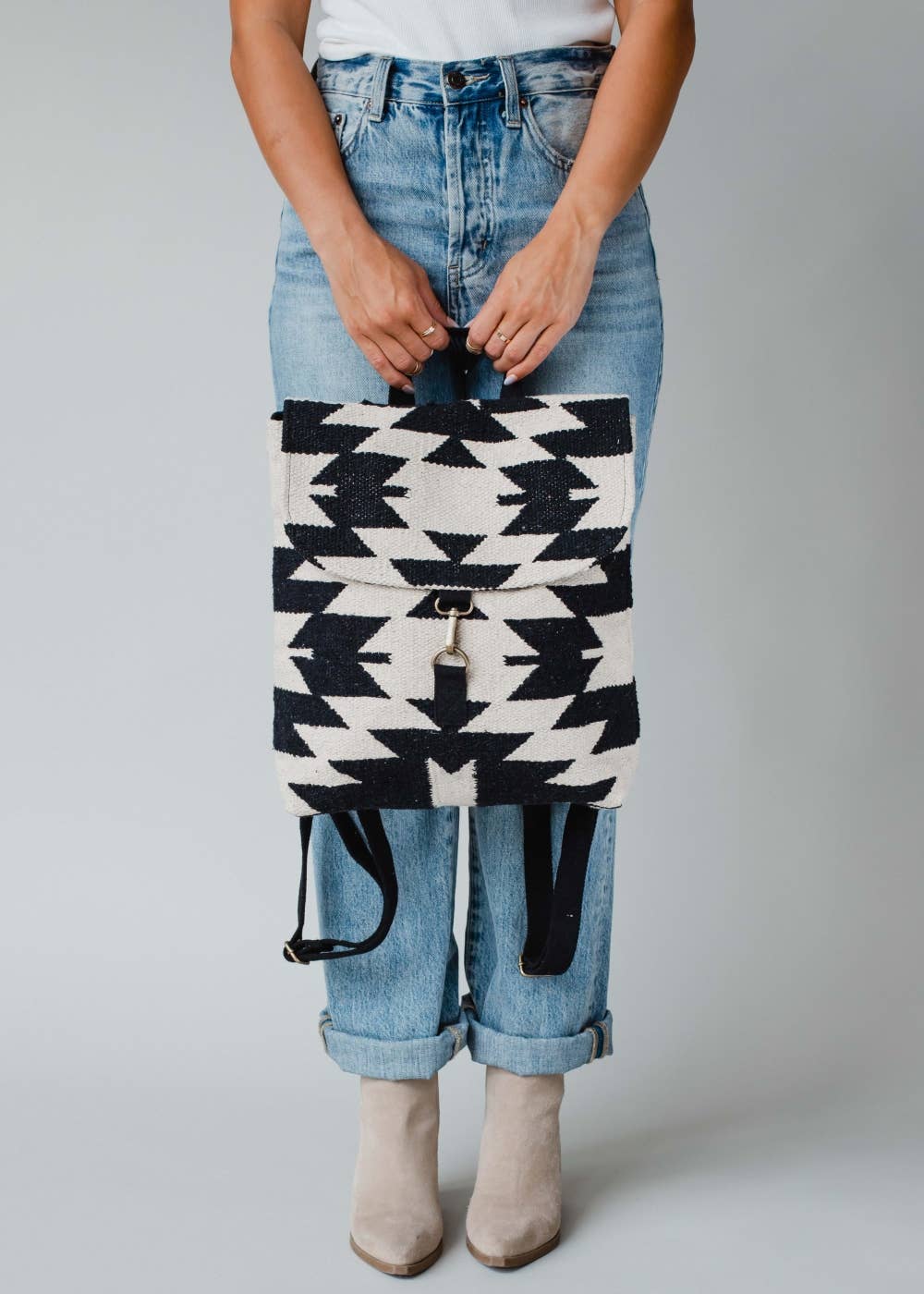 Cream & Black Aztec Backpack