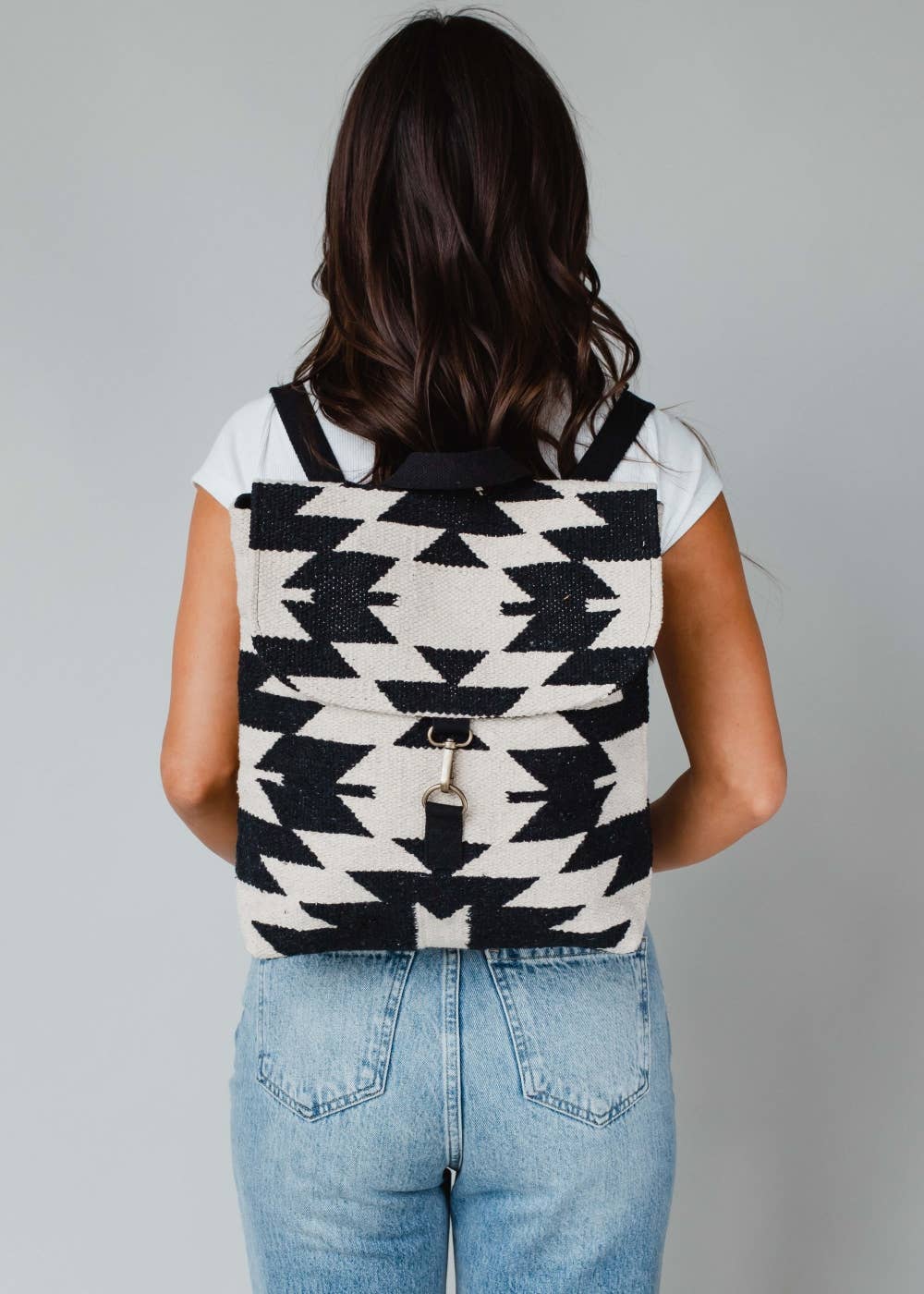 Cream & Black Aztec Backpack
