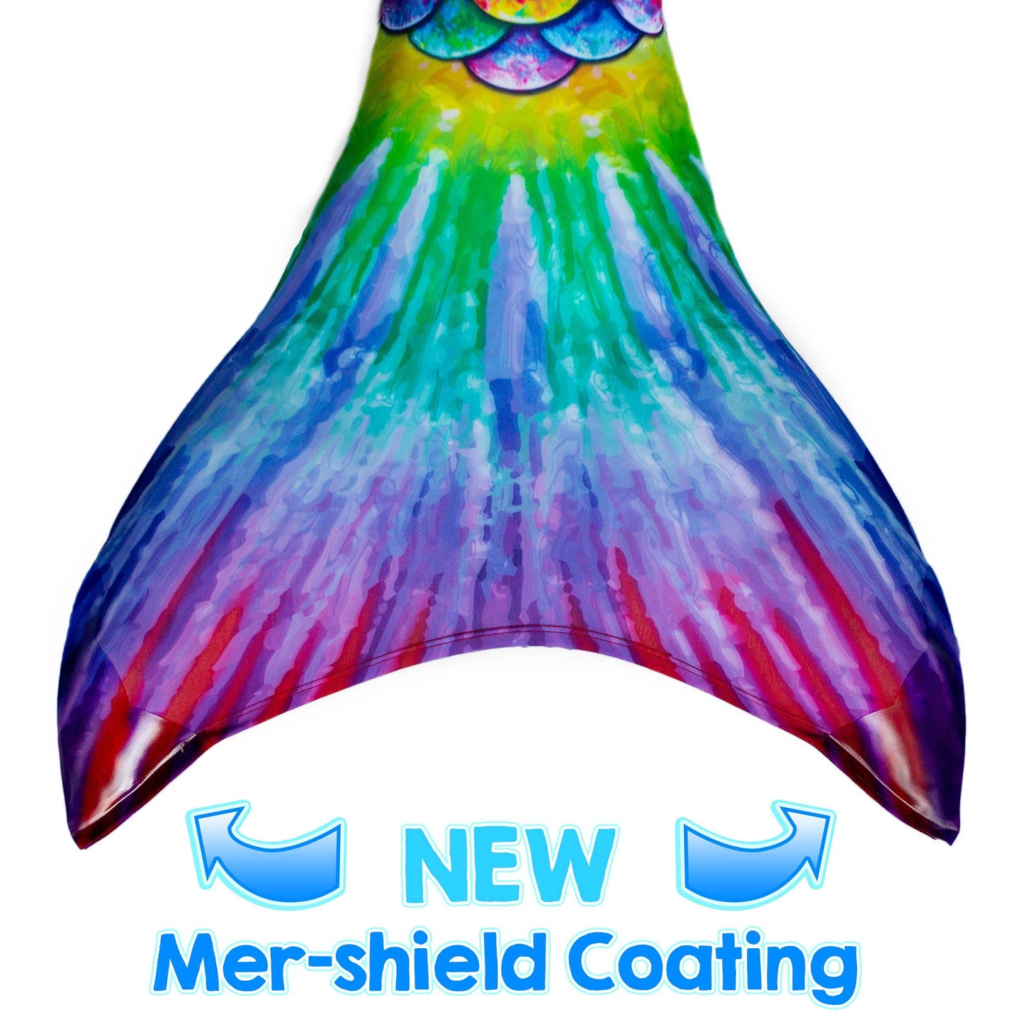 Hawaiian Rainbow Mermaid Tail + Monofin Set for kids, girls, teens, and women (pool toy): M - Child 6/7