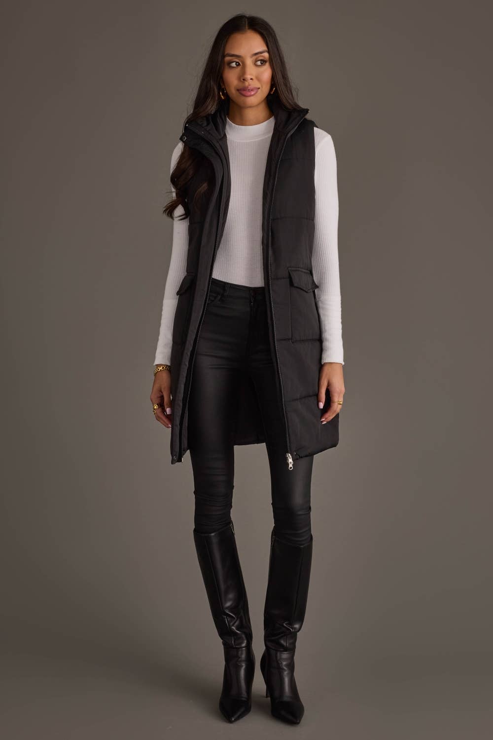 Black Long Vest