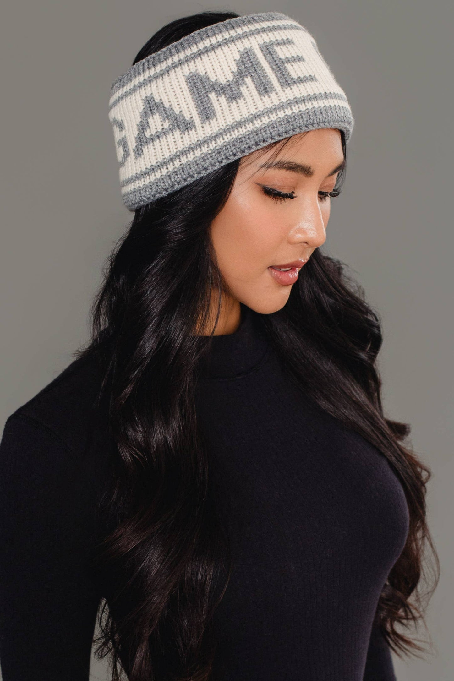 Gray & Beige Game Day Knit Headband