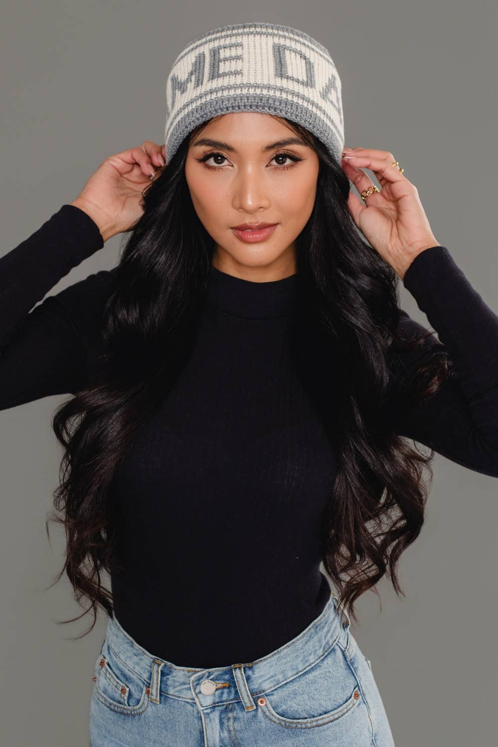 Gray & Beige Game Day Knit Headband