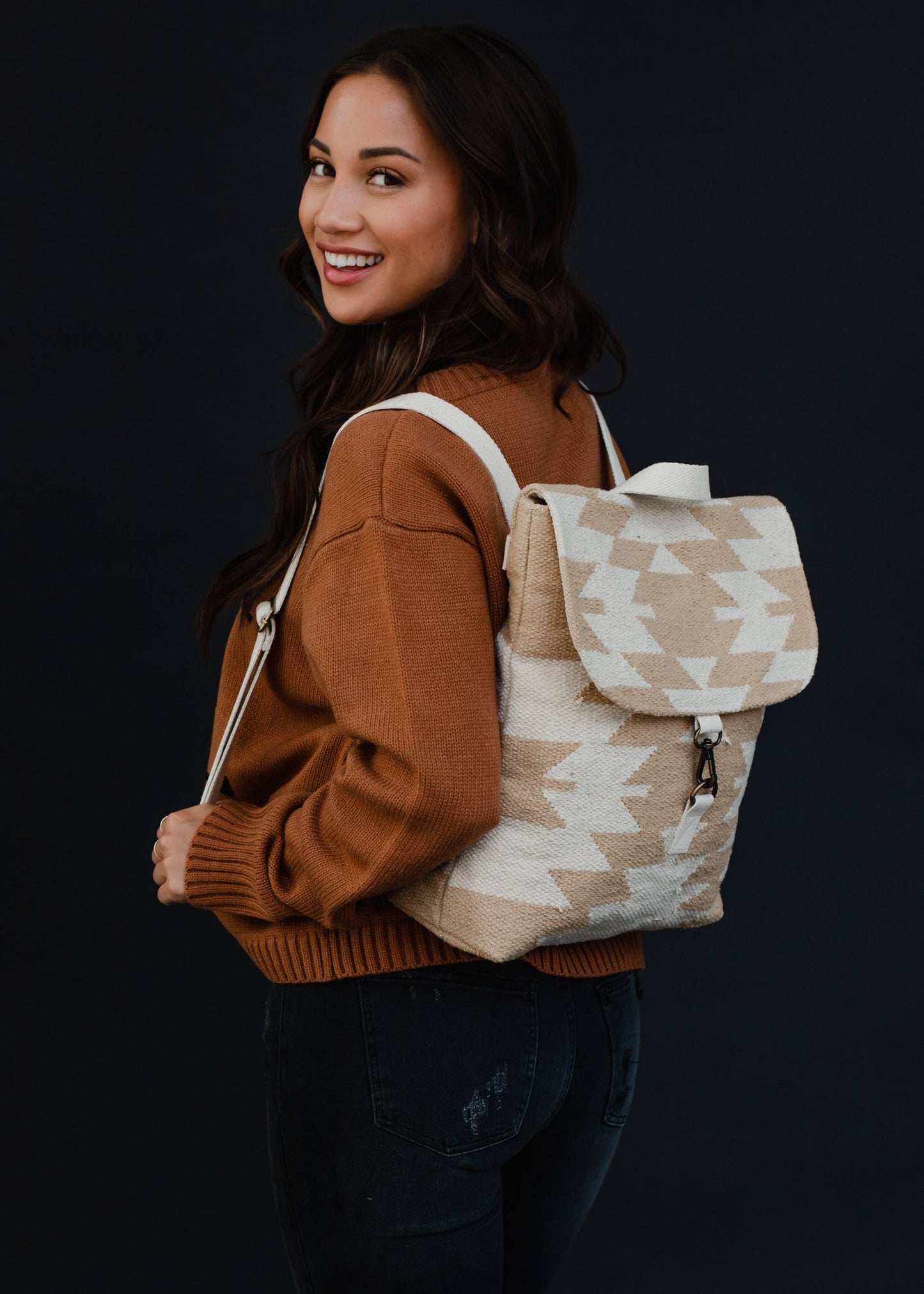 Tan & Cream Aztec Backpack