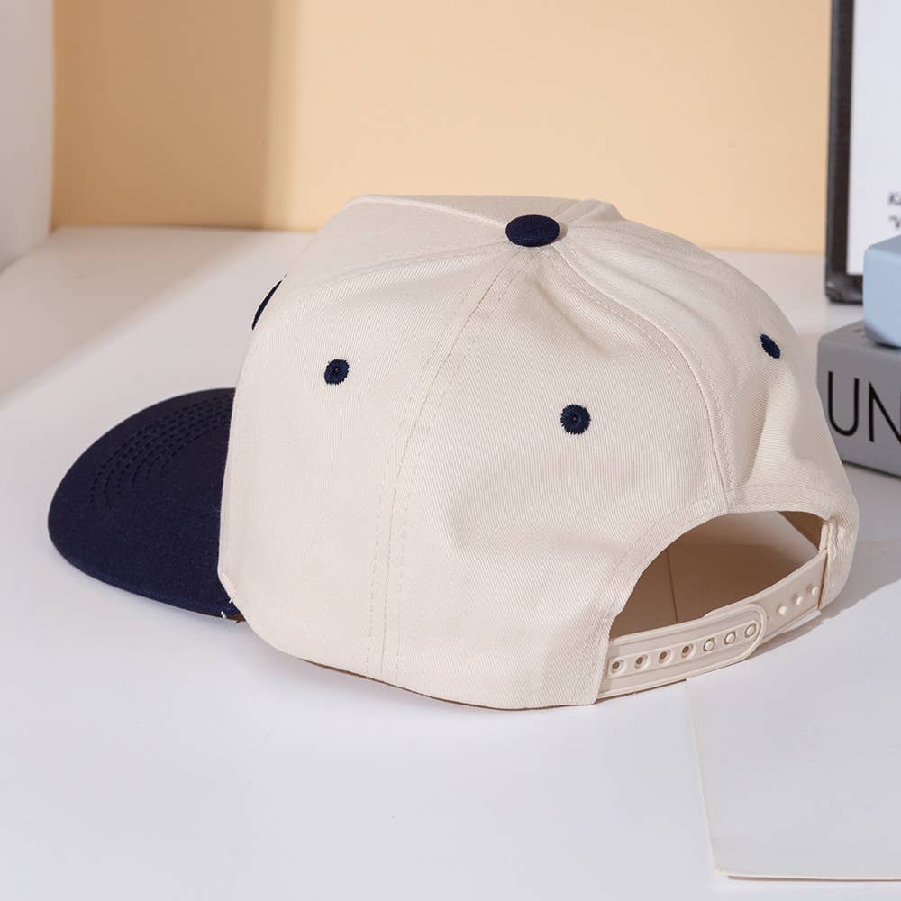 GAME DAY Message Embroidered Five Panel Canvas Snapback Baseball Cap: Black