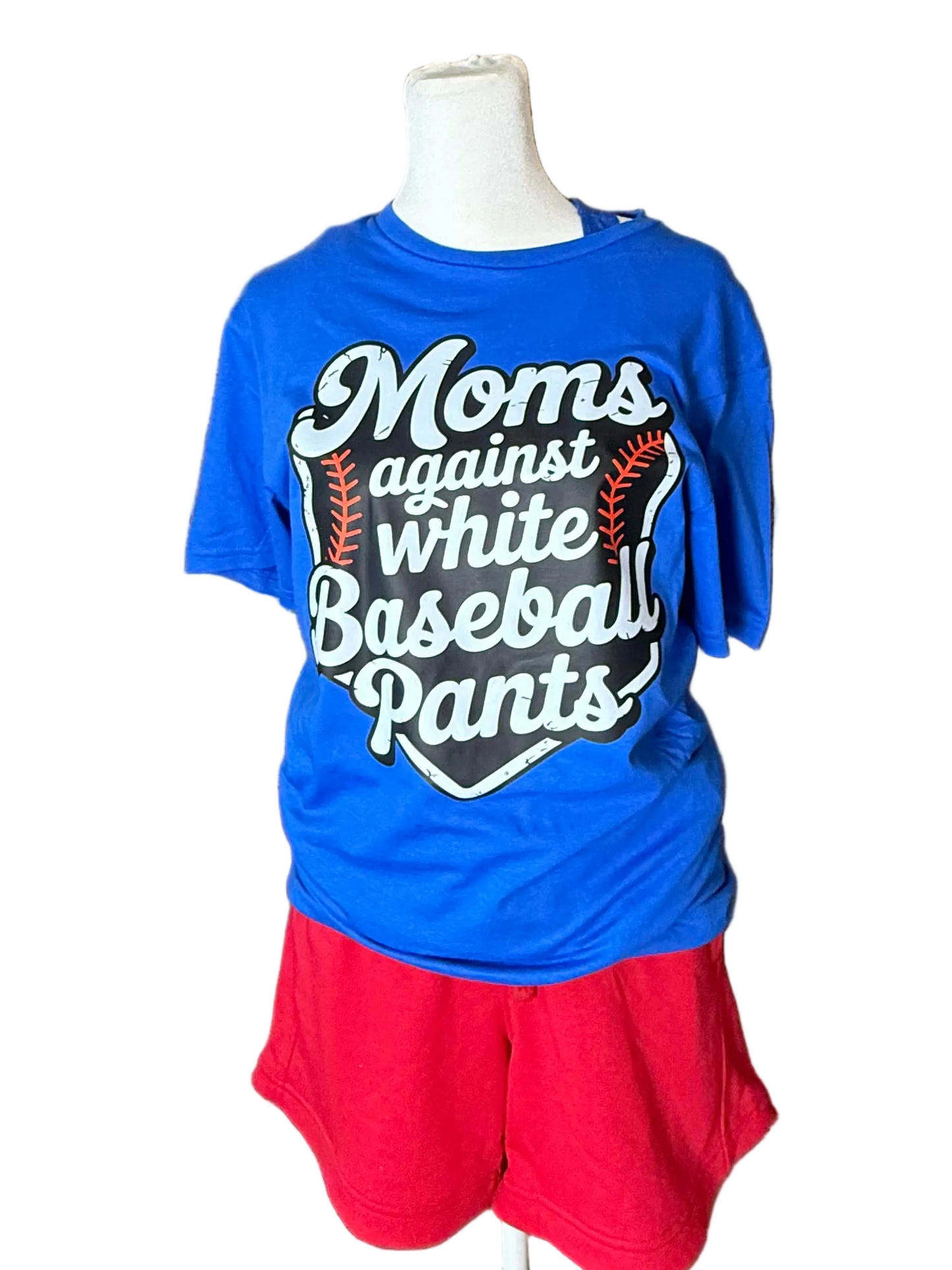Mom’s against white baseball pants