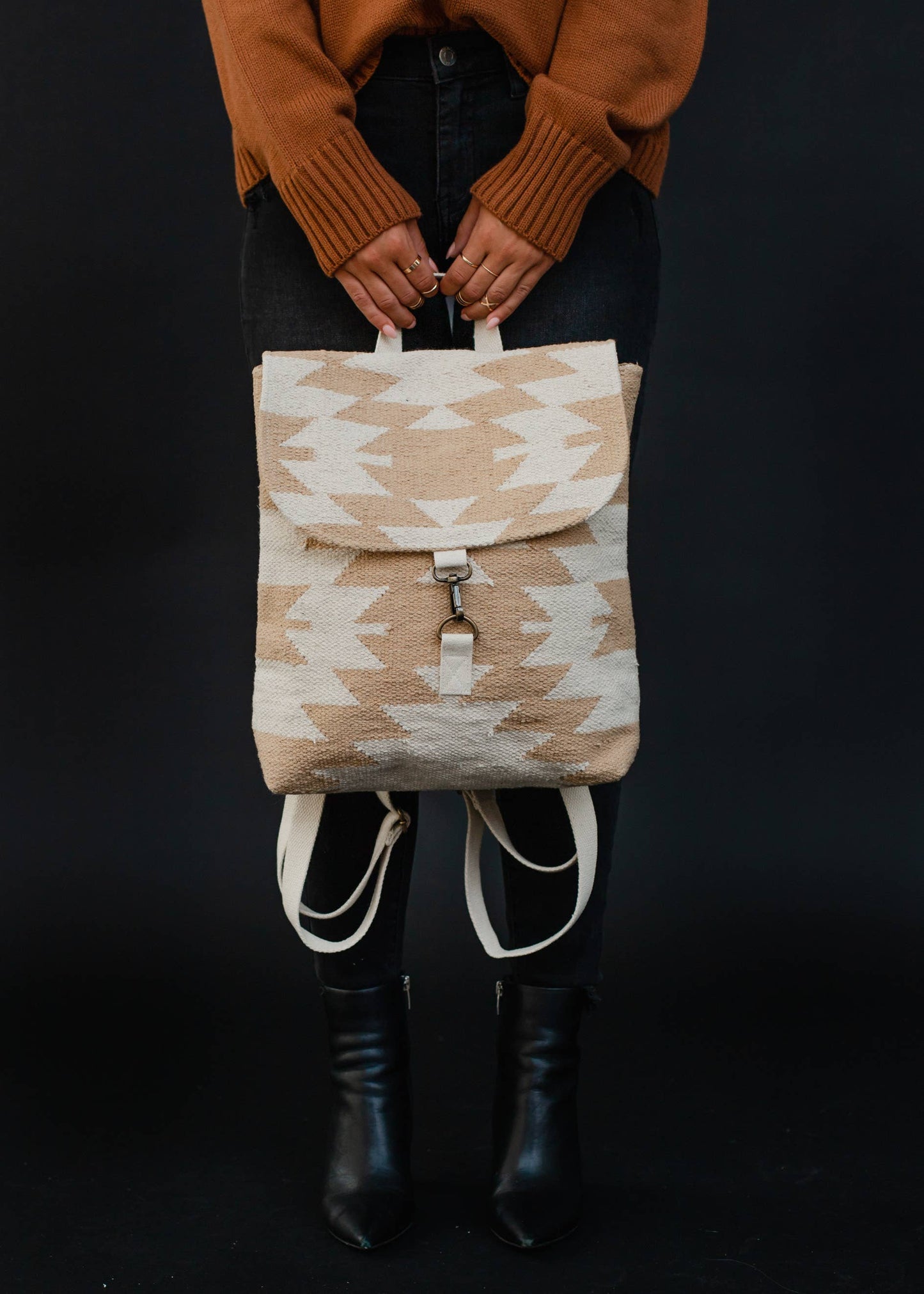 Tan & Cream Aztec Backpack