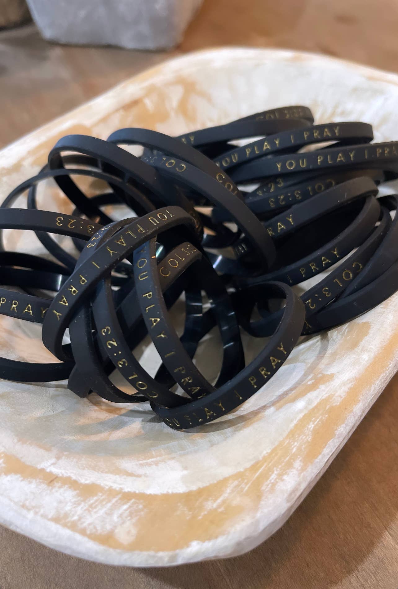  Team Spirit Bracelets | Christian Gameday Gift | Black/gold / Adult