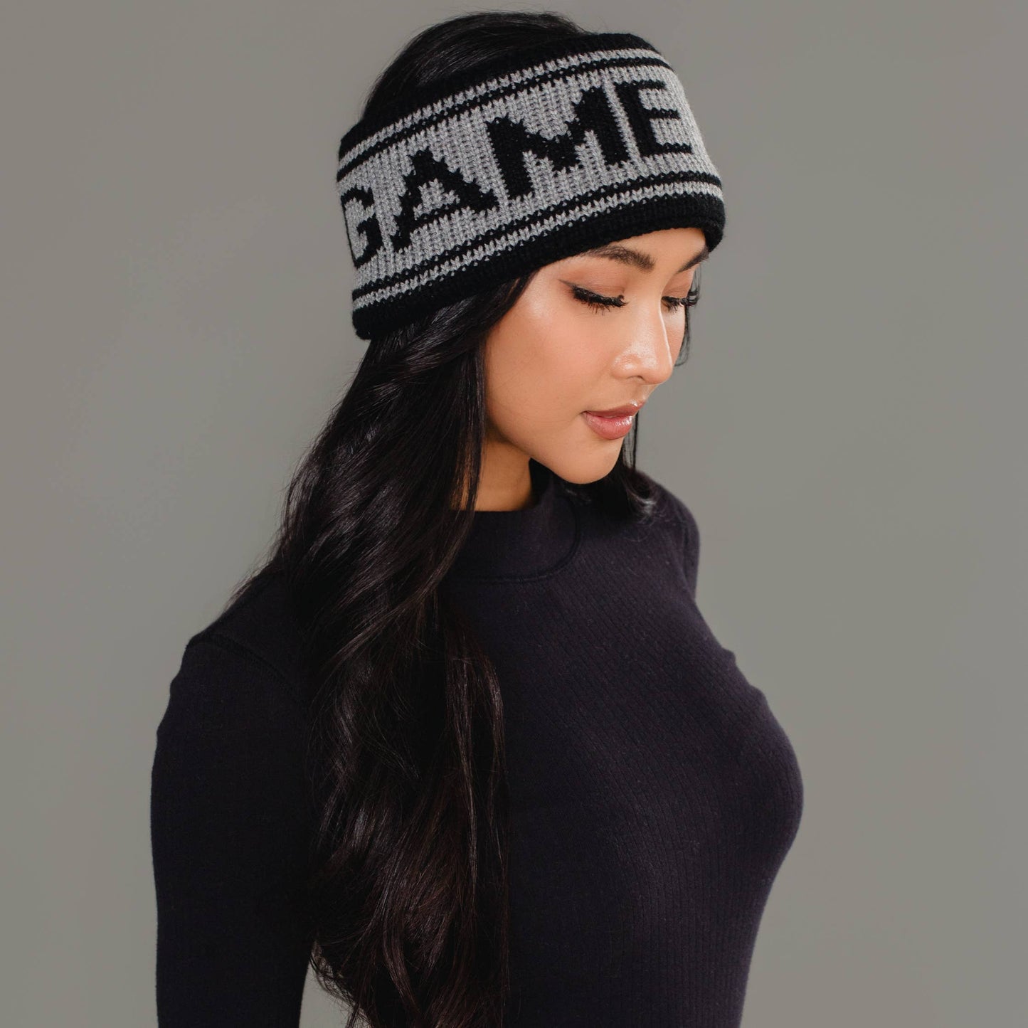 Black & Gray Game Day Knit Headband