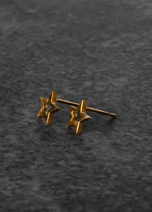 Gold Star Stud Earrings