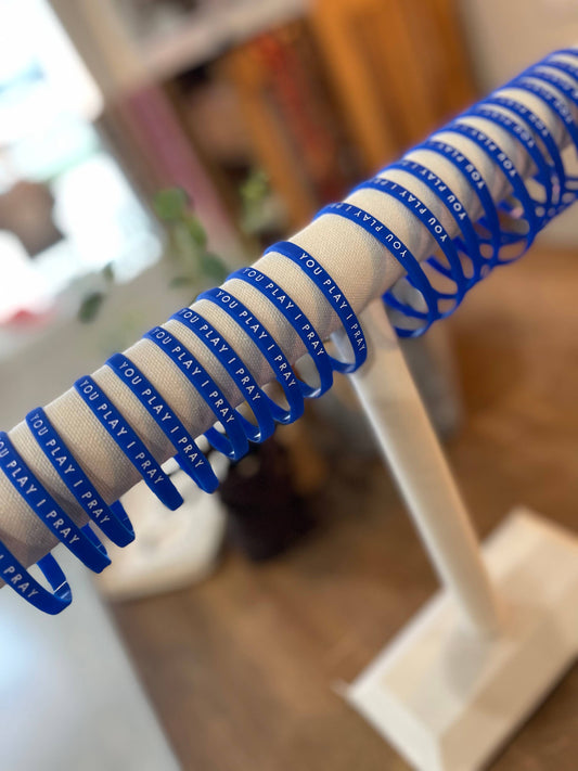  Team Spirit Bracelets | Christian Gameday Gift | Blue Adult