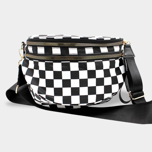 Checkered Pattern Crossbody Bag