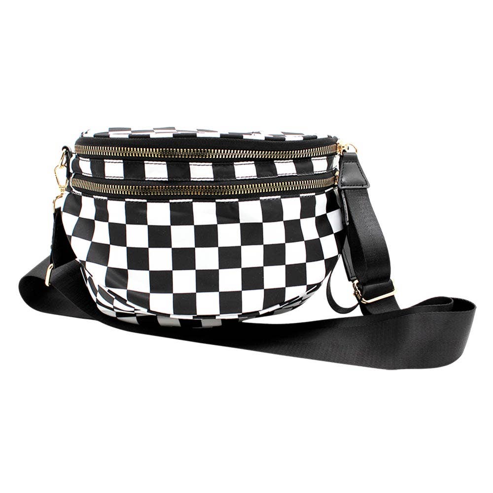 Checkered Pattern Crossbody Bag